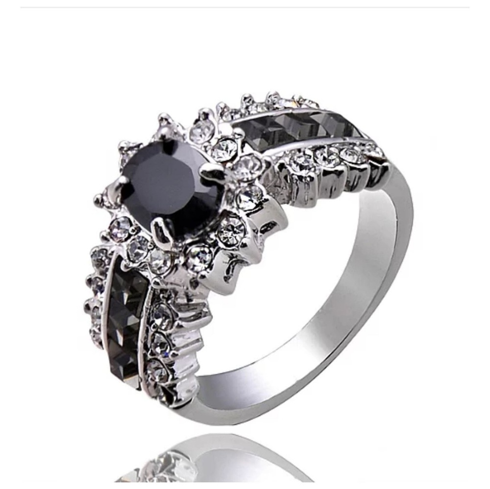 Black onyx in Sterling silver ring